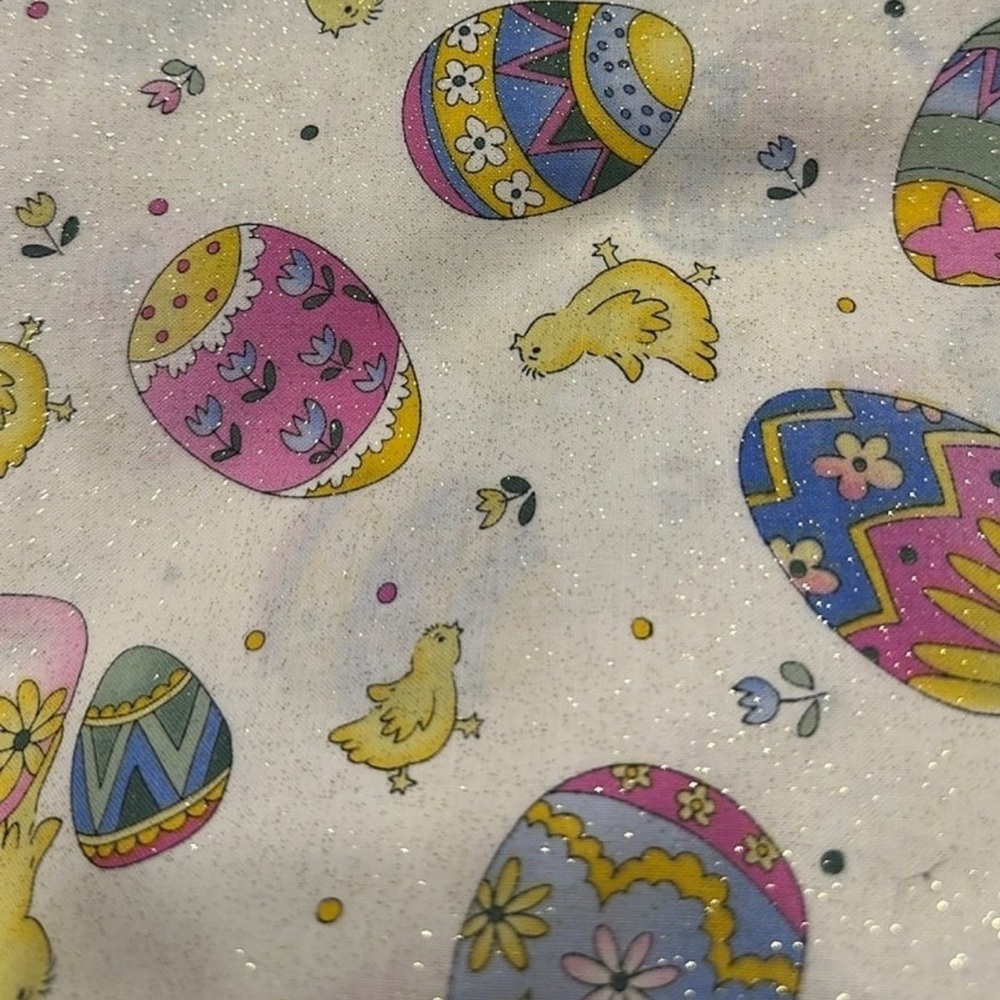 Easter Egg and Chick Patterned Cotton Fabric